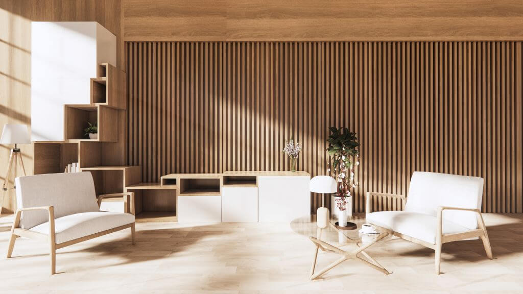 Light wood furniture interior design